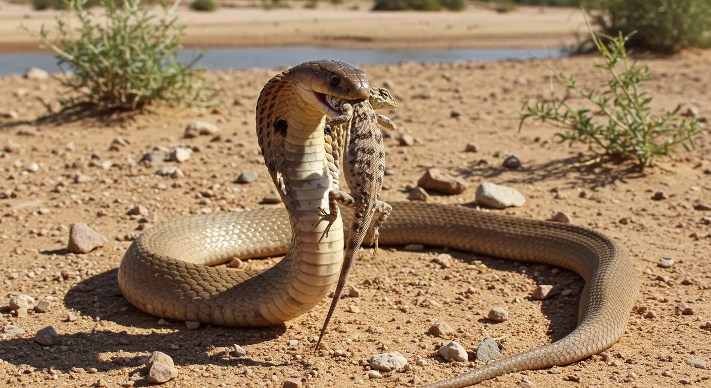 Alimentação da cobra árabe Alimentação da cobra árabe