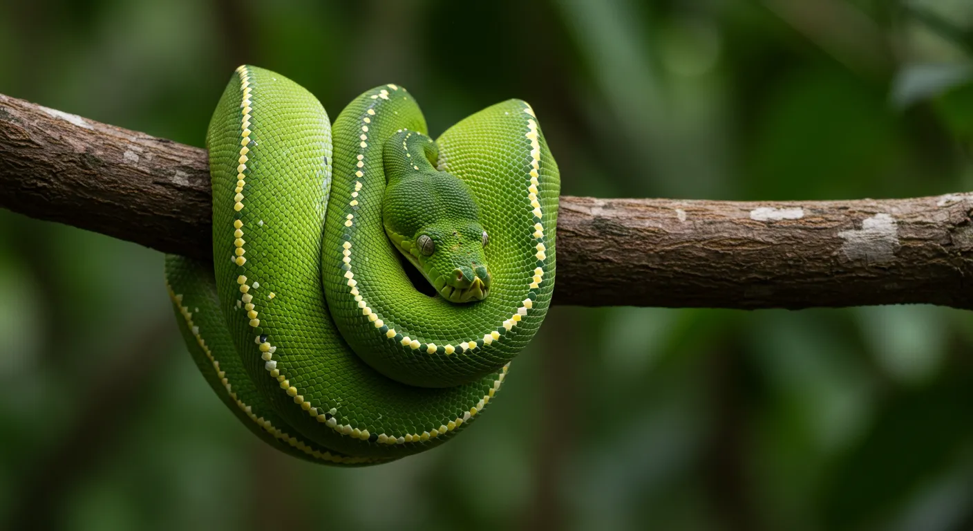 Píton-verde-arborícola (Morelia viridis): Características, Habitat, Alimentação e Ameaças 1 Características da Corredeira Verde.